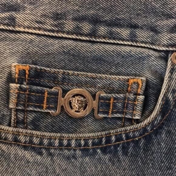 New Authentic Versace “Biggie Medusa” Nonstretch Denim Jeans – Size 34 - Picture 4 of 13